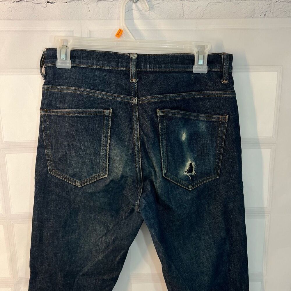 Everlane Black Cuffed Hem Dark Wash Slim Fit Jeans Size 28 X 32 - Picture 7 of 11